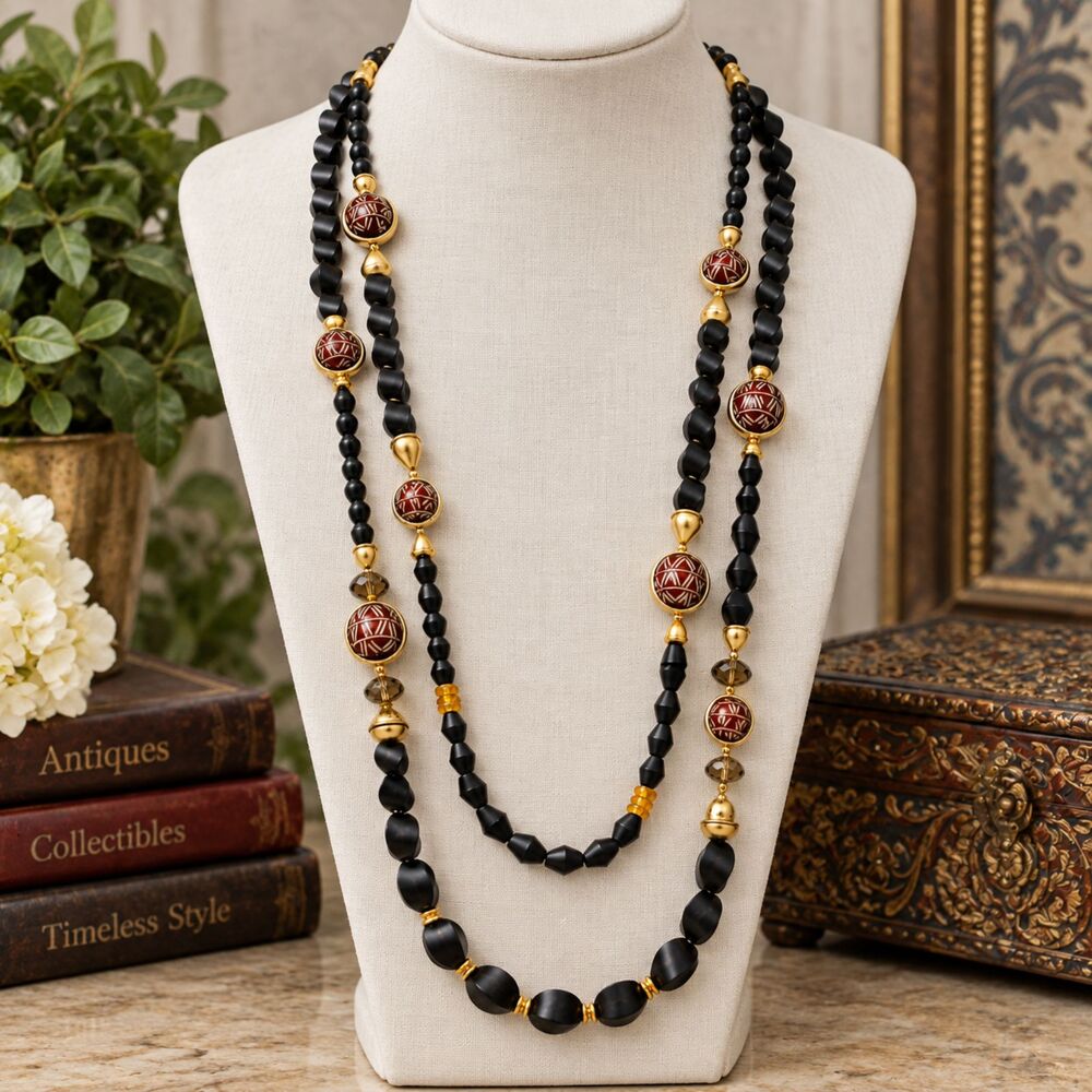 Chico's Long Multi Strand Ethnic Inspired Beaded Necklace